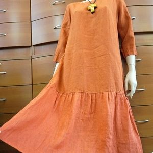 WASHED LINEN DRESS Organic ECO Made in Europe
